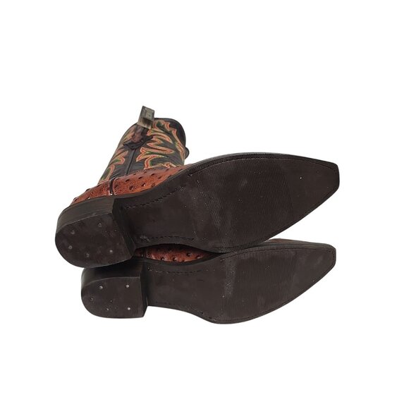 Dingo Men's DI 115 Outlaw Embroidered Ostrich Print Western Boot Cognac 9.5D - Picture 6 of 6